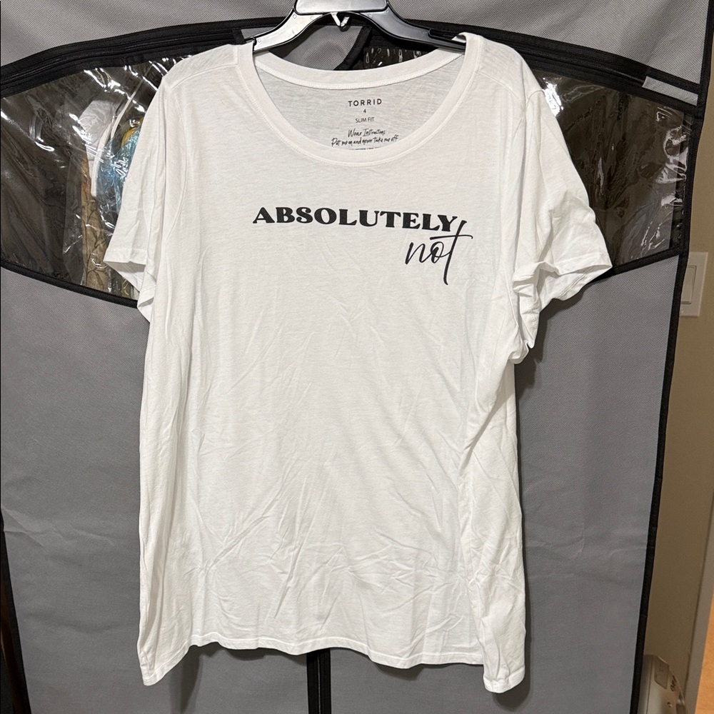 Torrid White Graphic Tee Absolutely Not